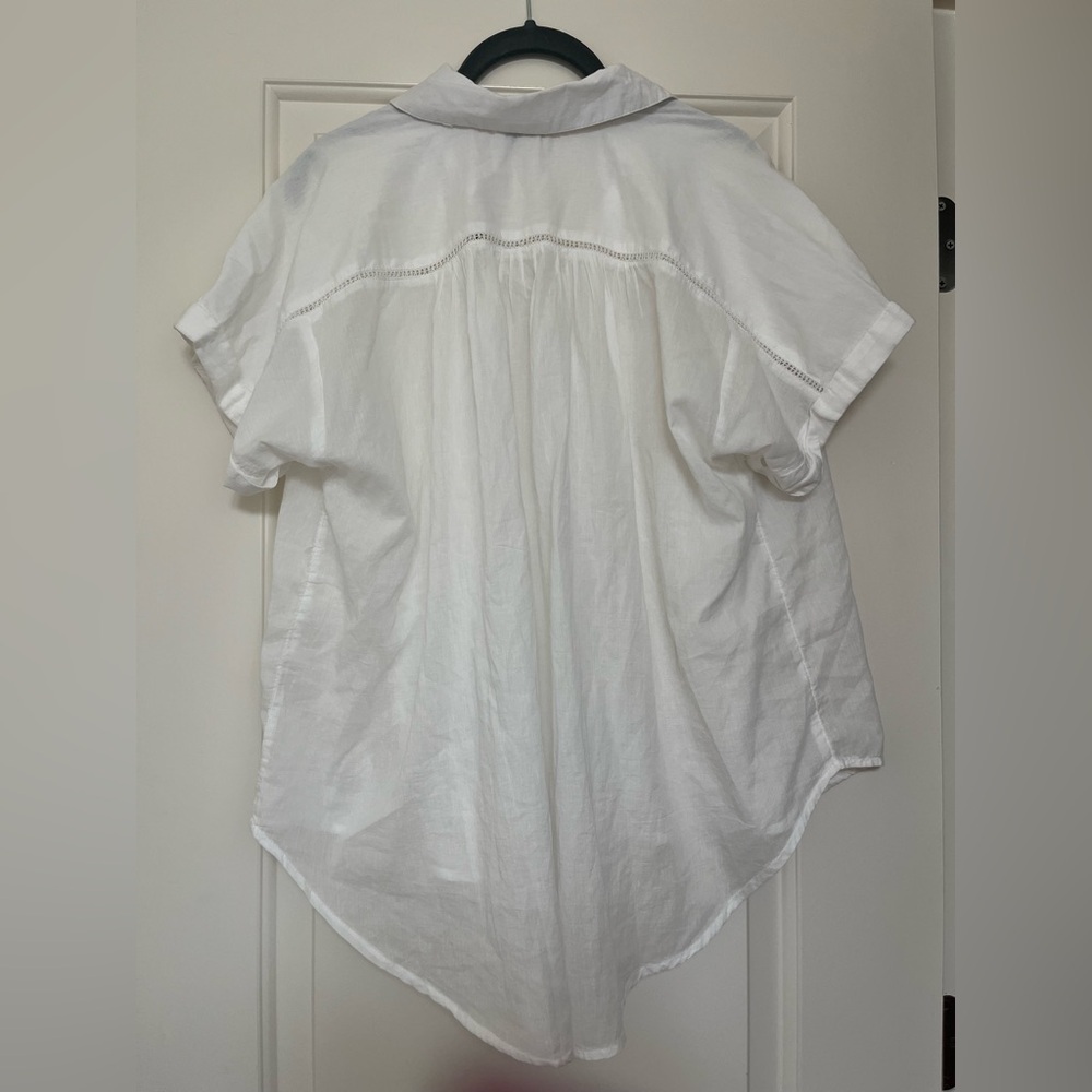 Sundance Tensift Cotton Top Size S Eyelet detail Button-Up oversize BOHO - Picture 2 of 8